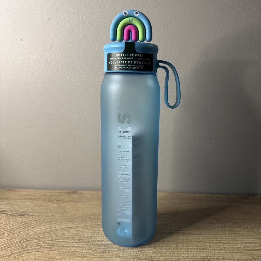 Starbucks Water Bottle Tumbler 2025 Summer Blue with Magnetic Topper 24 Oz 710ml